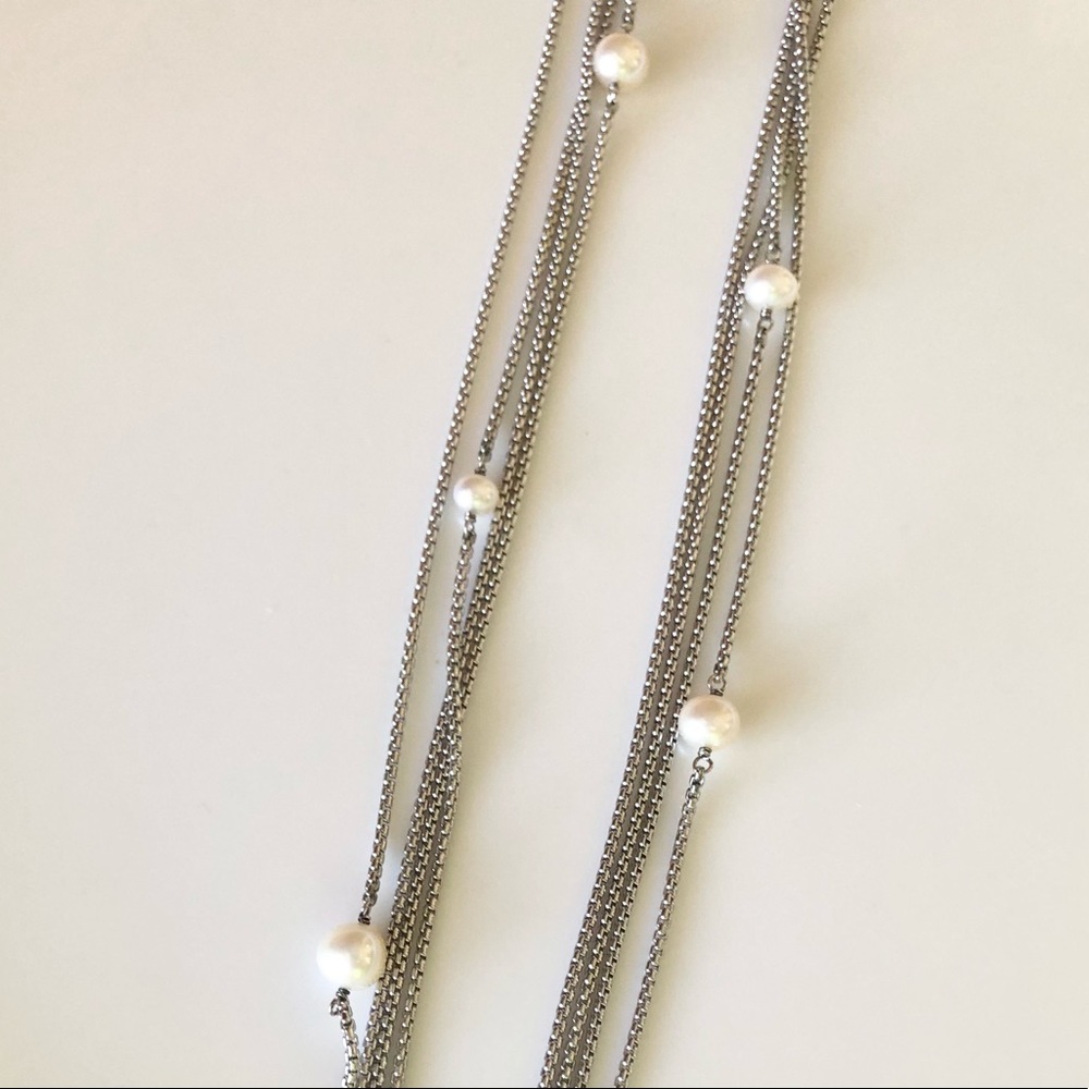 David Yurman Four Row Chain Necklace with Pearls - Picture 11 of 16